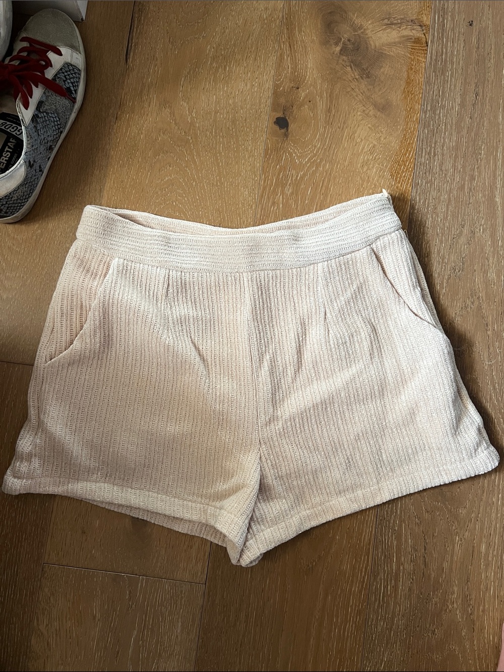 TCEC Cream Ribbed Shorts - Picture 2 of 5